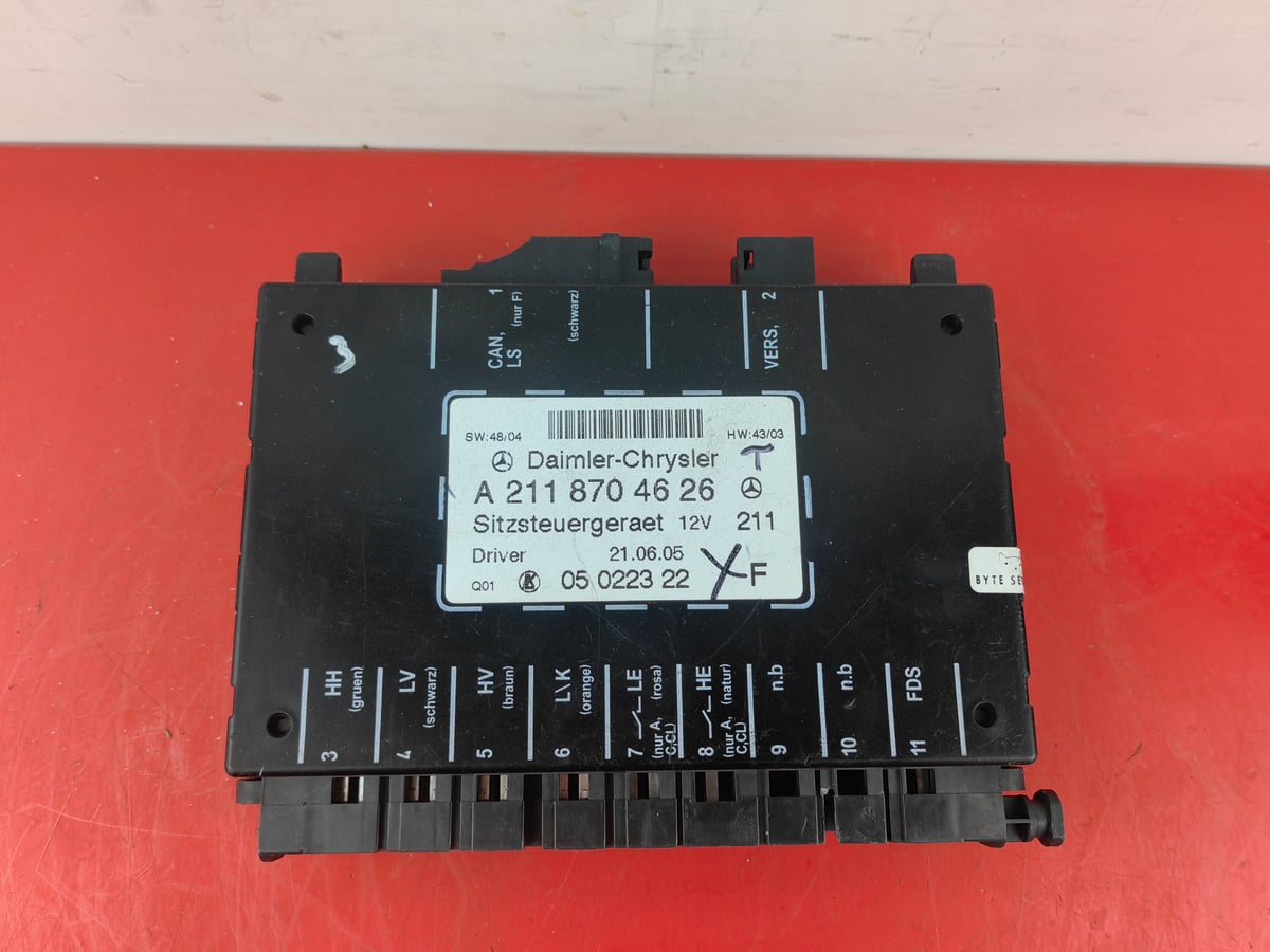 Mercedes-Benz W209 Sterownik fotela A2118704626 Uszkodzony