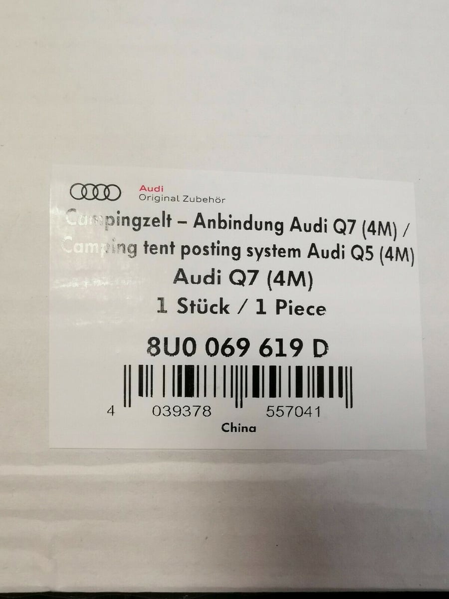 Lacznik z namiotem Audi Q7 8U0069619D