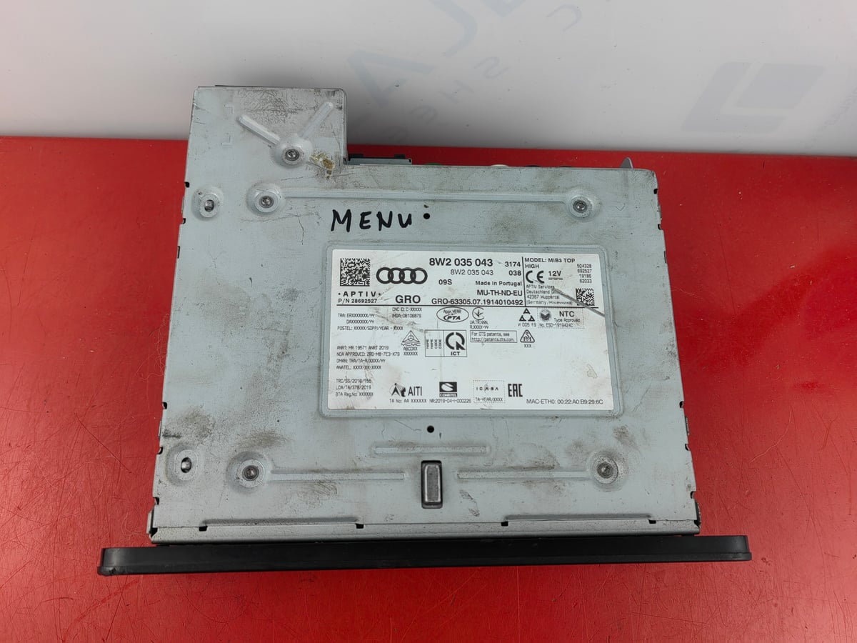 Audi A4 B9 A5 Stacja multimedialna MIB3 8W2035043 menu