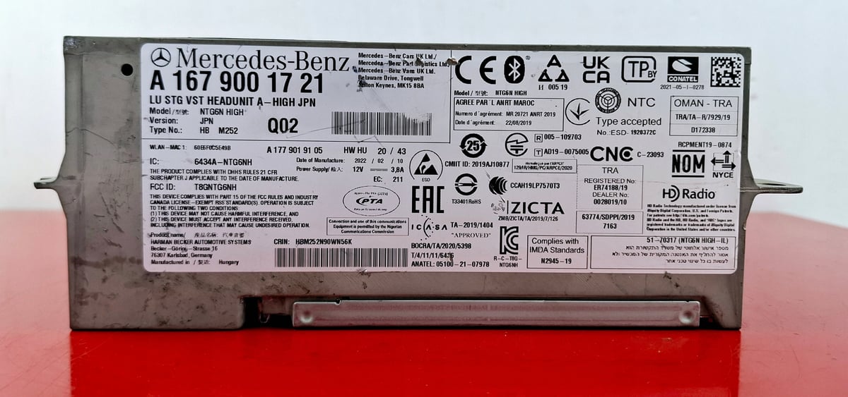 Mercedes-Benz W167 Radio Nawigacja Multimedia NTG6 High JPN A1679001721
