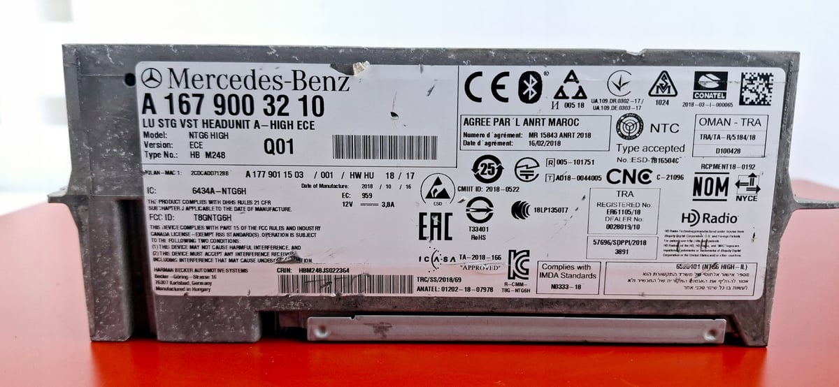Mercedes-Benz W167 Nawigacja Multimedia NTG6 HIGH ECE A1679003210