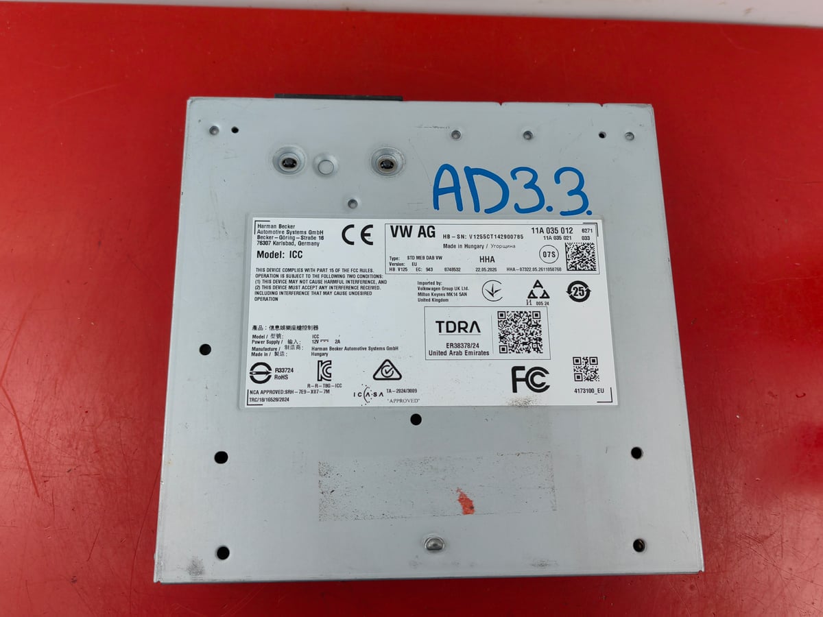 Volkswagen stacja multimedialna STD MEB DAB VW  11A035012 (AD3.3)