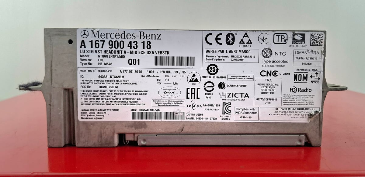 Mercedes-Benz GLE W167 Moduł sterownik radio/nawigacji A1679004318 Logo
